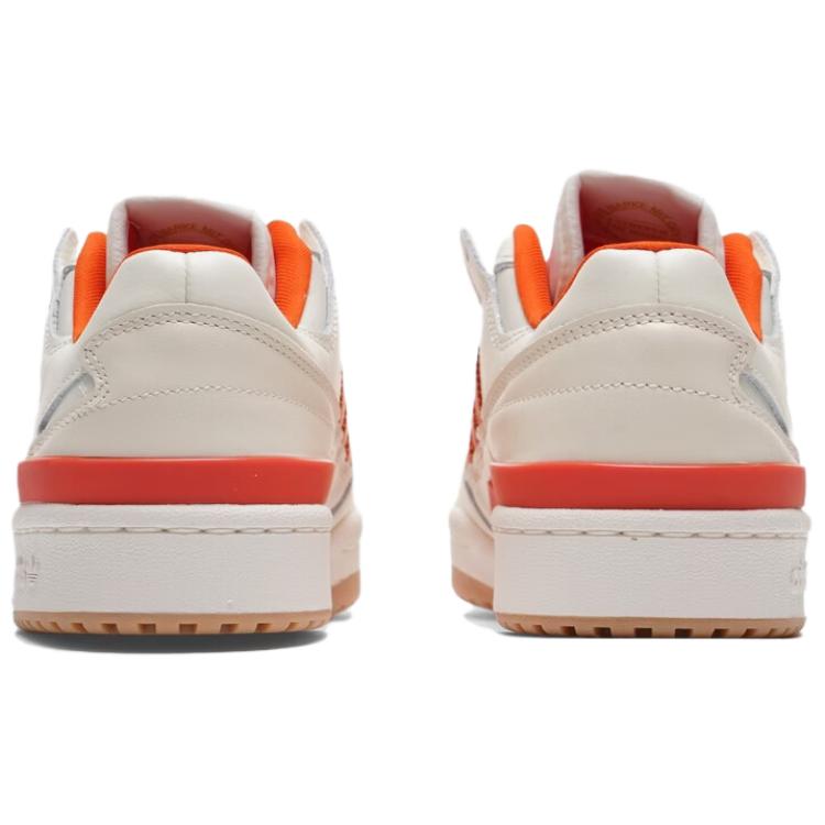 Adidas Originals FORUM Abrasion Resistant Breathable Low top Skateboard Shoes Unisex White Orange JQ1537