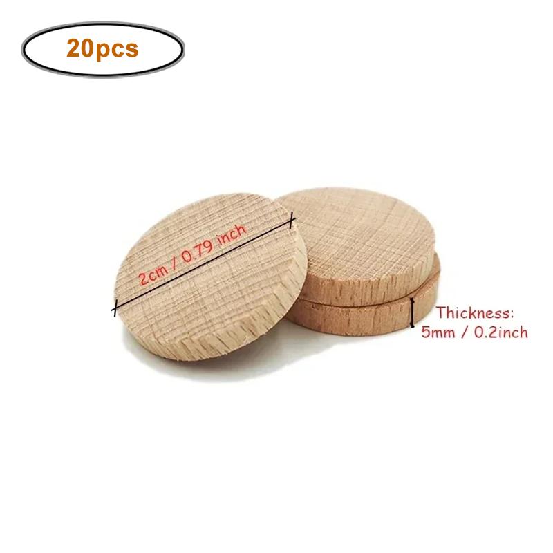 1-6cm Nedokončené dřevěné kulaté mince kotoučky, Přírodní bukové dřevěné kotoučky pro DIY řemesla umění, Malování, Laserové gravírování, Domácí dekorace