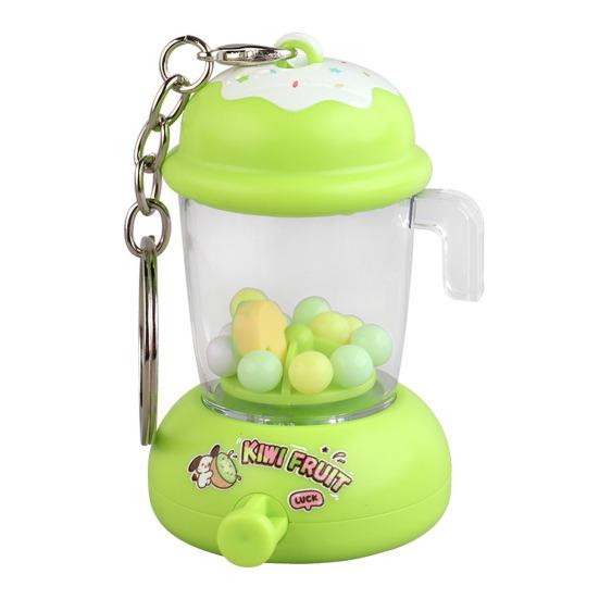 Kids Manual Juice Press Gashapon Keychain Simulation Extractor Toy with Spinning Balls Mini Backpack Charm for Boys Girls