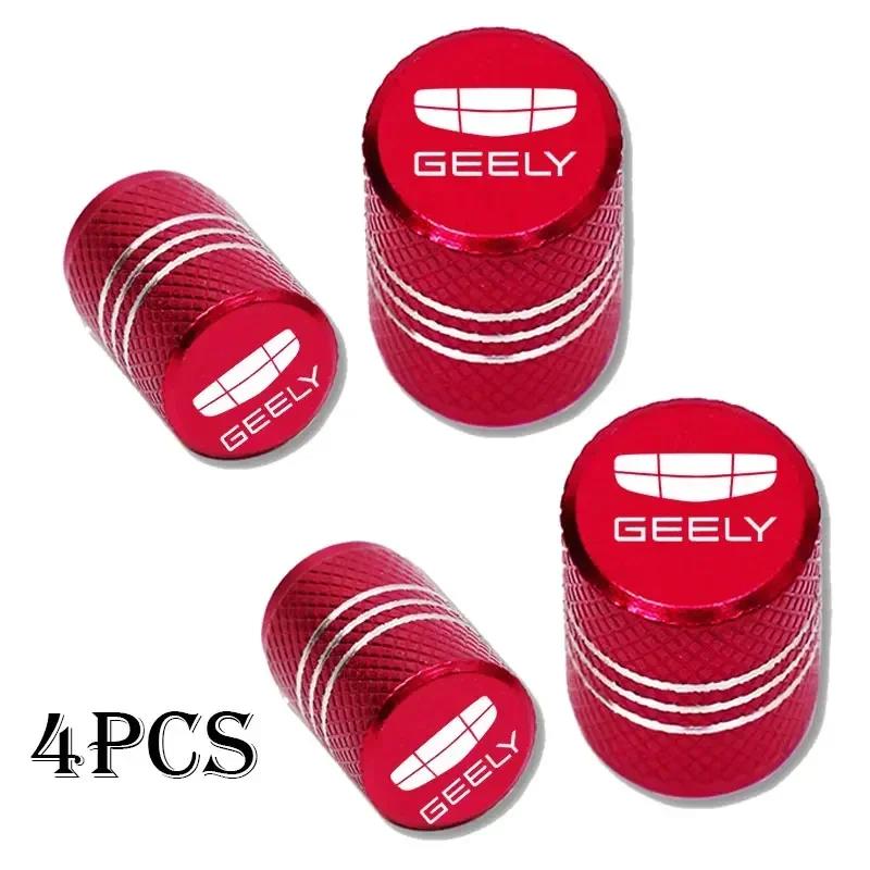 4pcs Car Wheel Tire Valve Caps Tyre Stem Covers Airdust Waterproof for Geely Atlas Coolray Emgrand EC7 EC8 X7 EX7 CK2 Valve Stems 1