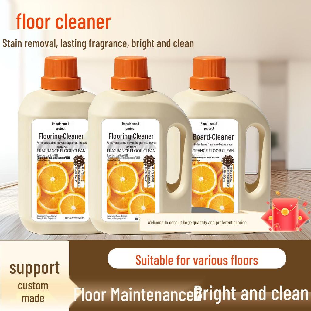 Watermark-Free Floor Cleaner: Hotel-Grade Scrubber, Fragrant and Strong on Stains, Deodorizes and Refreshes.
