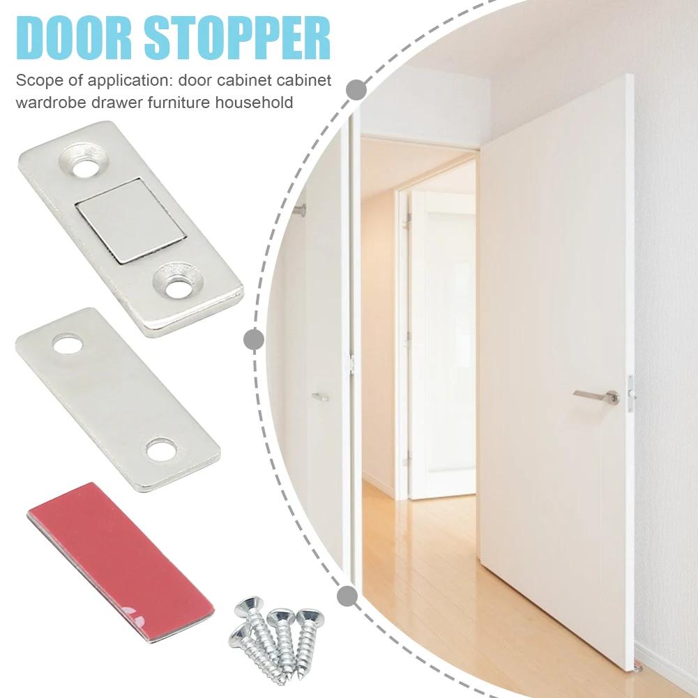 Magnetic Cabinet Catches Magnetic Door Stop Ultra Thin Drawer Magnet Catch Hidden Door Closer Adhesive Cabinet Latch for Kitchen