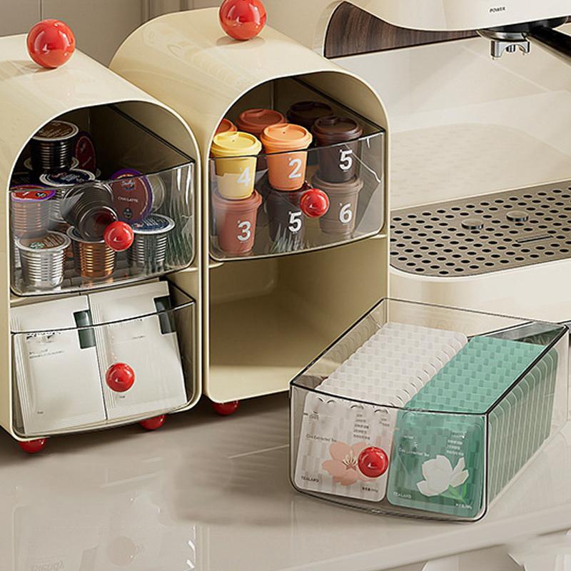 Tea Bag Storage Box Coffee Capsule Storage Rack Office Bar Multi-Layer Desktop Storage Box Tea Storage Box