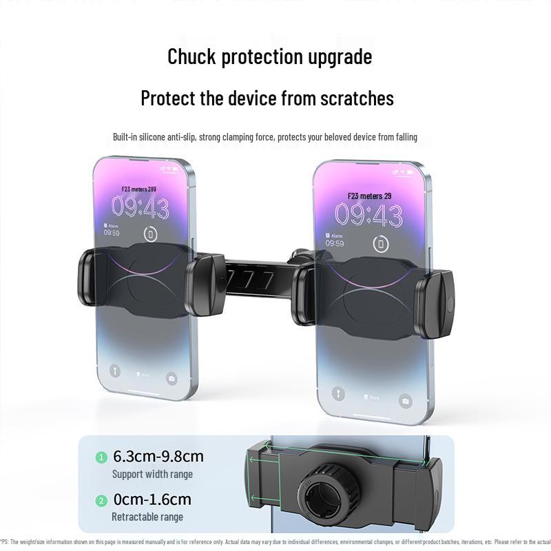 Dual-Camera Phone Holder: C21B Floor & Desktop Shooting Stand with 17mm Universal Ball Head
