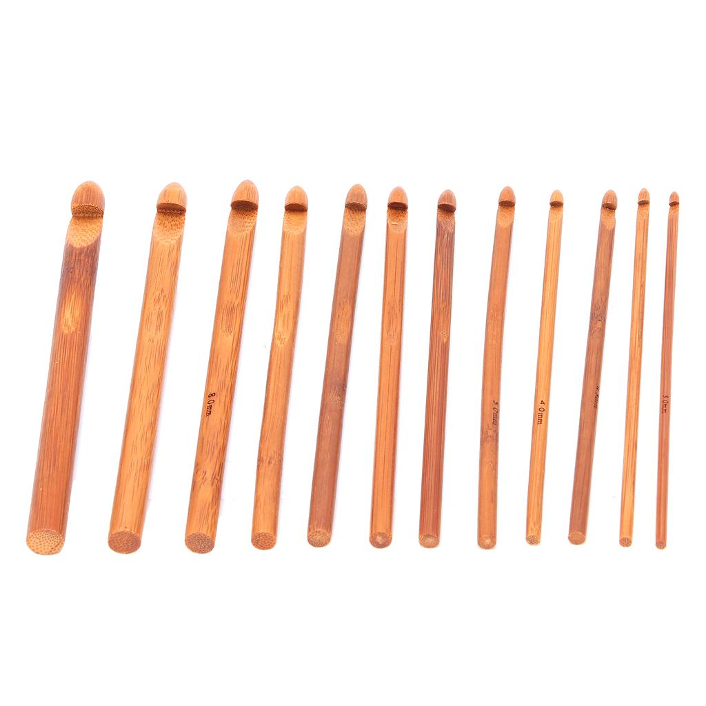 12 szt. Karbonizowane Bambusowe Szydełka Zestaw Drutów do Robienia na Drutach Narzędzia do Tkactwa Akcesoria