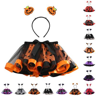 Ensemble 2 pièces Robe d'Halloween et Bandeau pour Filles pour Fête Costumée