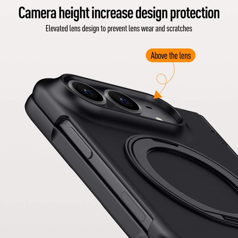 360° otočný magnetický stojánek Matný kryt pro iPhone Ultra 18 Fold Wide Pro Magsafe Nárazuvzdorný Kryt ochrany centrální osy
