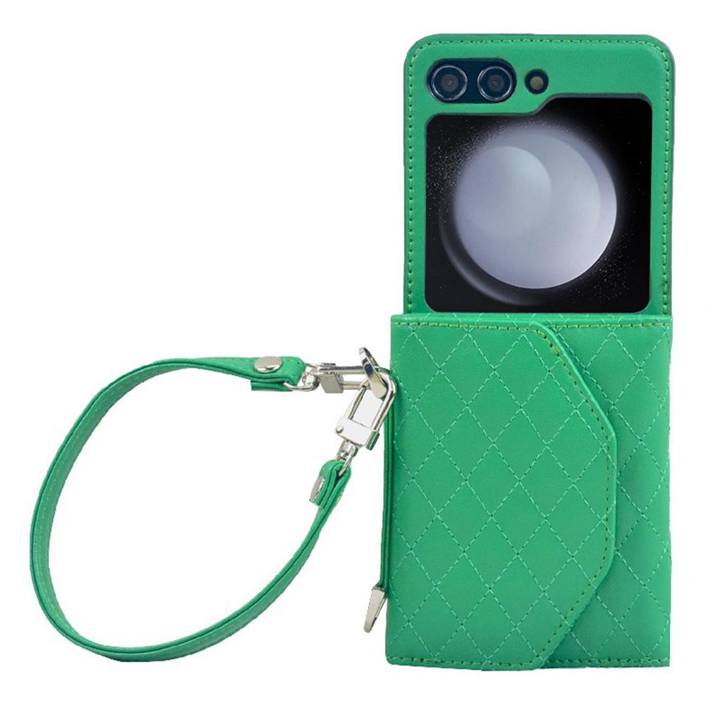 

For Samsung Galaxy Z Flip7 FE 5G/Z Flip6 5G Case Handbag Wallet Style Rhombus Pattern Leather + PC Phone Cover C