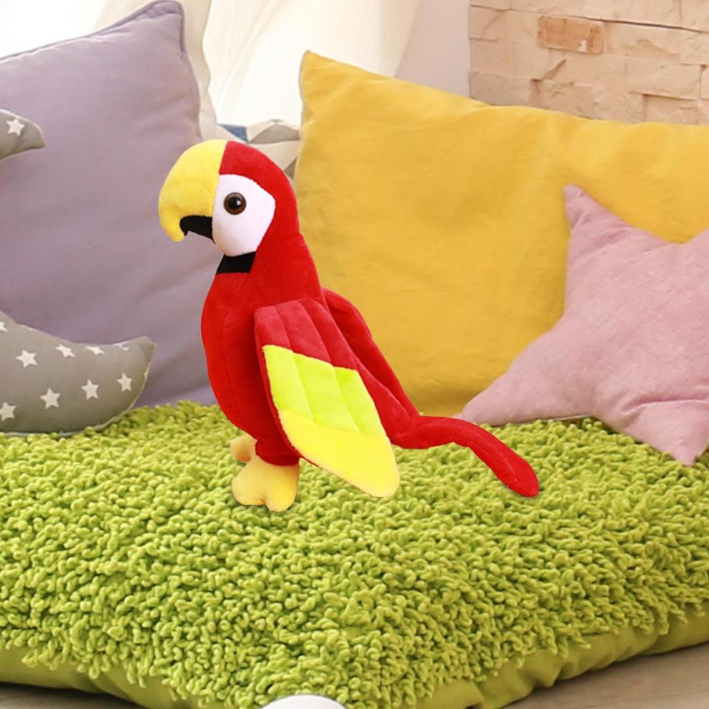 Cartoon Parrot Figure Toy Macaw Pillow Bird Stuffed Animal for Party Favors Room Decoration Children