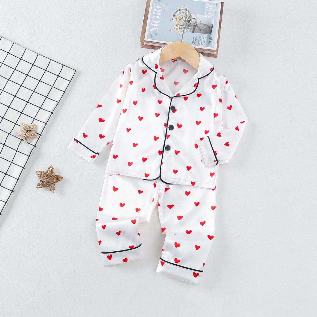Spring Autumn Baby Girls Set Children Pajamas Long Sleeved Shirt Pants Two Pcs Sets Kids Sleepwear Toddler
