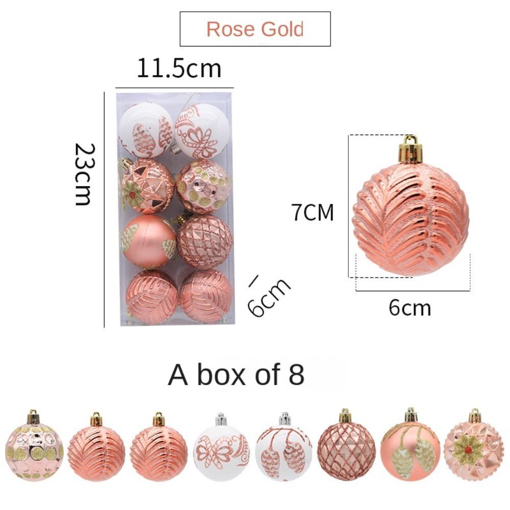8PCS/Box Electroplated Painted Ball Christmas Tree Ornament Christmas Decorations