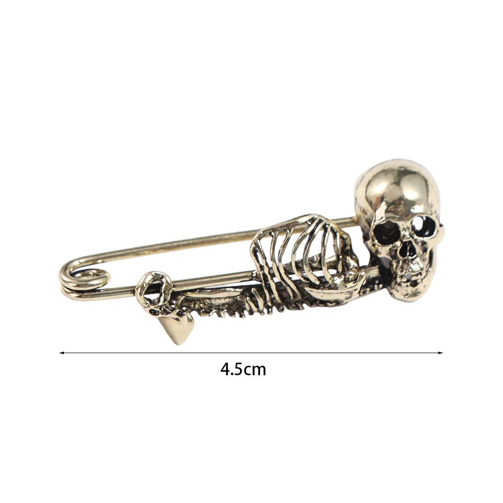 Vintage Retro Skull Pin Punk Style Gothic Skull Badge Lapel Pin  Unique Gift