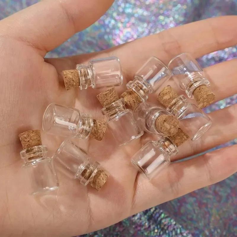 Mini Glass Bottles DIY Transparent Empty Message Wishing Bottle with Cork for Birthday Wedding Party Home Decor Favors