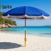 Triangular Handle Umbrella Stake 2Pcs Sun Base with Ground Stake, Screw-in Beach Heavy Duty Holder, Windproof Spiral Stand for Outdoor Yard