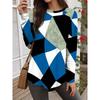 Autumn and winter Fashion Women's Graphic Geometric Abstract  O-Neck Long Sleeve T-Shirt Casual Tops Womens Clothing Harajuku Pullover