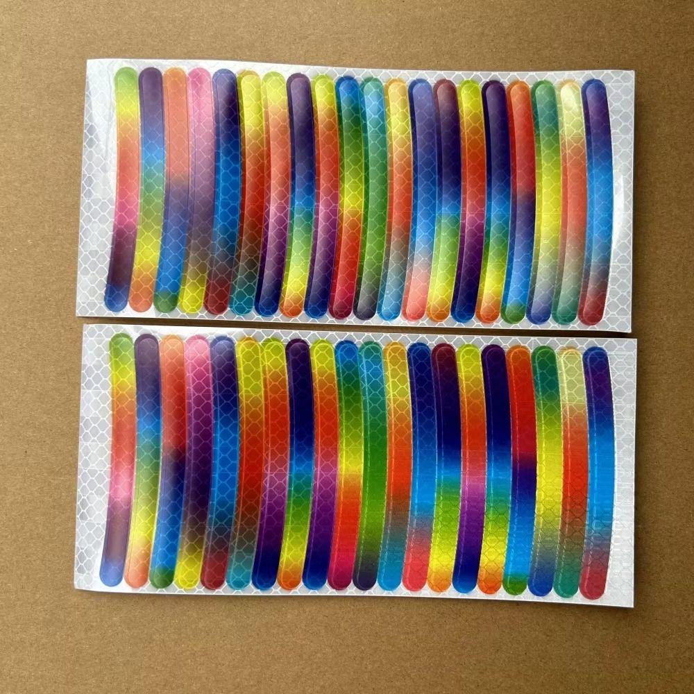 20Pcs Anti-Collision Tire Rim Reflective Strips Motorcycle Wheel Sticker Night Driving