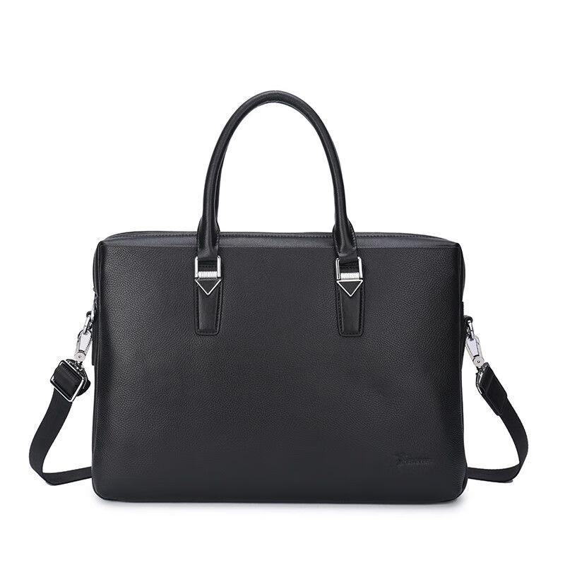 Plover Men s Top-Grain Leather Business Briefcase