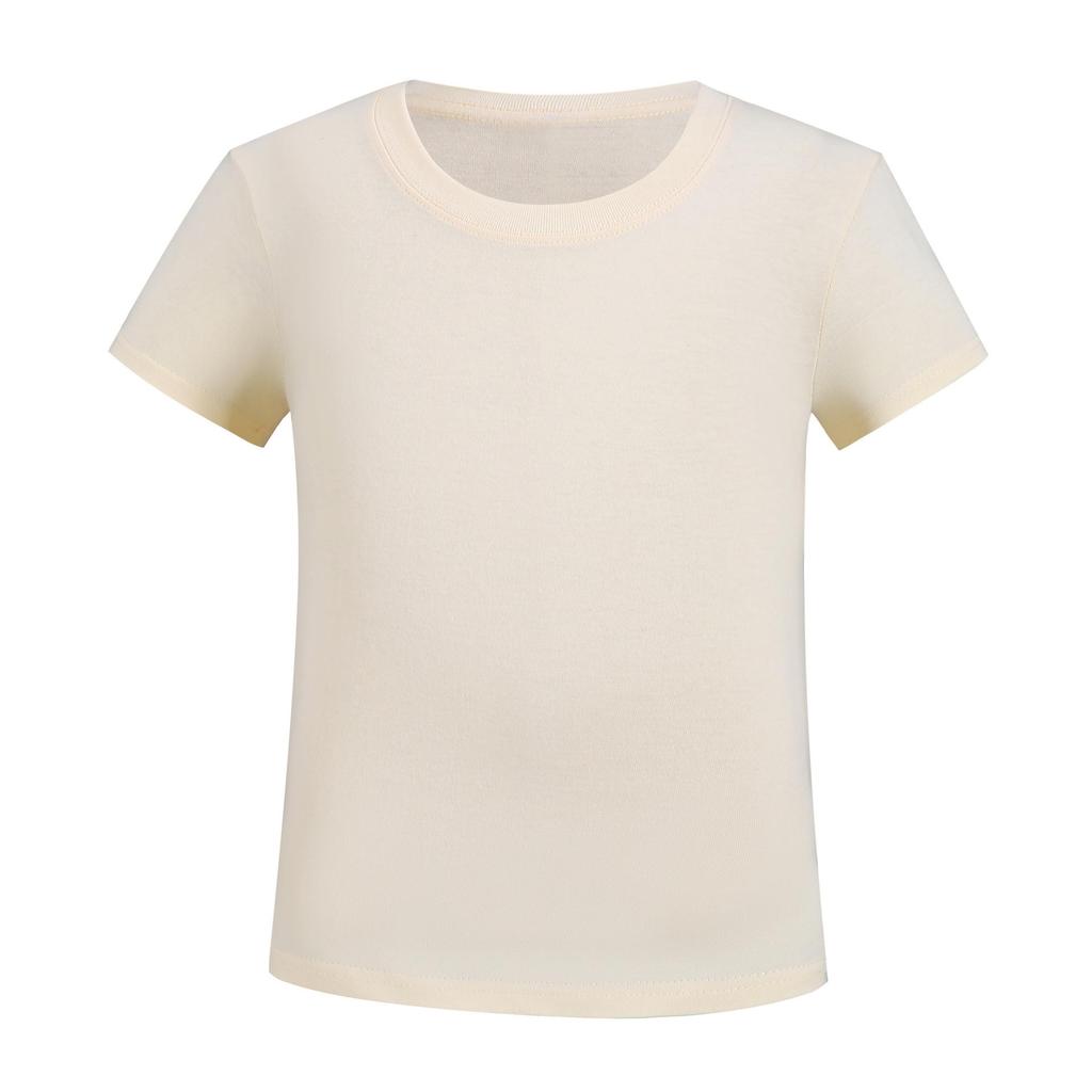 15-Color 200g Pure Cotton Short Sleeve T-Shirt for Boys and Girls, Toddler Baby Loose Fit Base Layer Design.