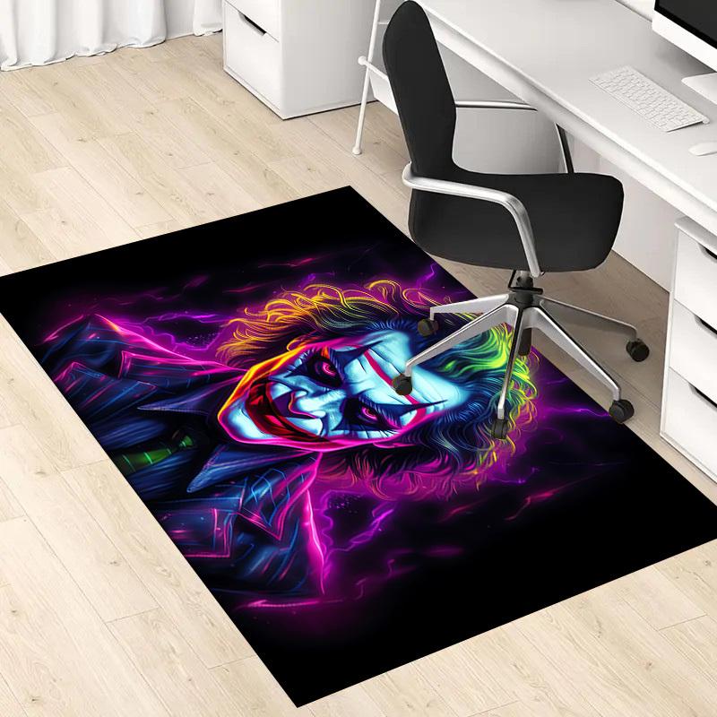 1pc Office Carpet Chair Mats Neon Joker Artwork Perfect for Office Chairs, Living Rooms, Or Bedrooms,Polyester Carpet.HDT253