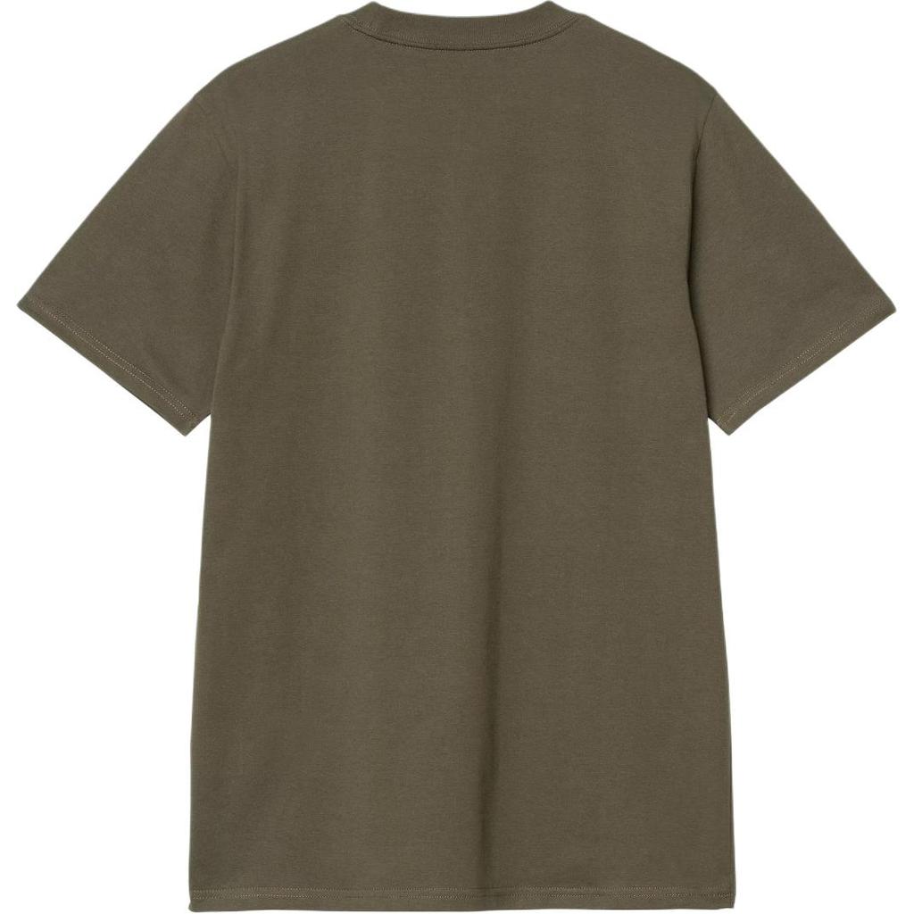 Carhartt WIP Lettered Crew Neck Short Sleeve T-Shirt Men Tops Olive-Green I031047-2QH-XX