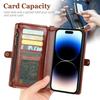 iPhone 14/15/16 Plus Multifunctional Leather Wallet Crossbody Case