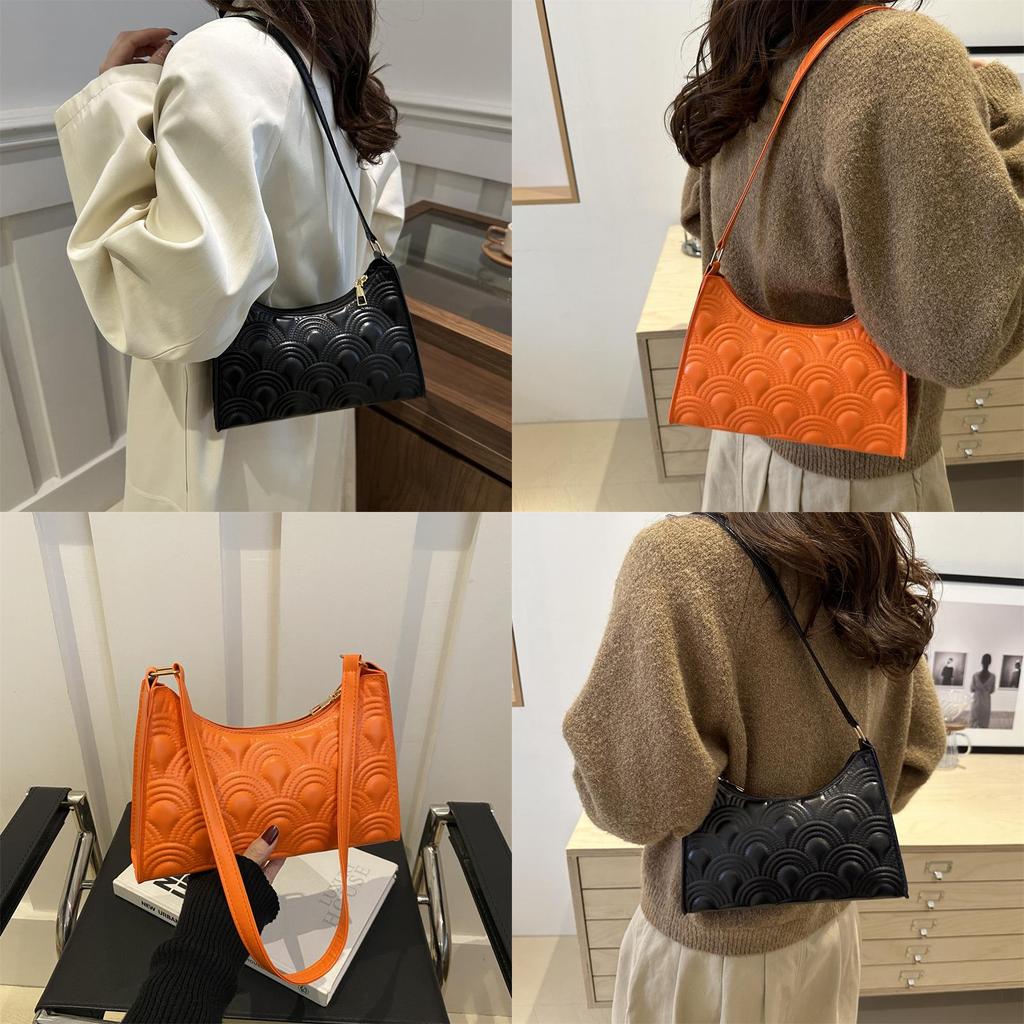 Stylish Versatile Crescent Bag Soft Pu Material With Convenient Zipper Closure For Everyday Fashion