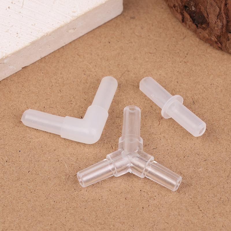 10Pcs Aquarium Airline Tubing Connectors Plastic Valve Joints Fish Tank Transparent Air Tube Adapters For 4Cm Id Air Line Hose