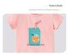 Girls' Summer Cartoon Print Round Neck T-Shirt
