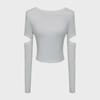 New Spring & Autumn Slim Fit Niche Design Sexy Elastic Short T-Shirt for Women