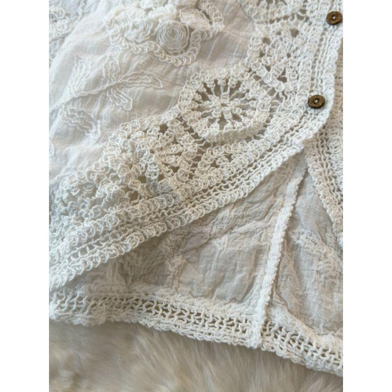 K-style V Neck Retro Lace Coat Top Lace