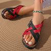 Fashion Women's Sandals Fashion Patchwork Color Thick Soled Wedge Slippers Hollow Casual Beach Sandals 2025 Summer Sandalias Mujer