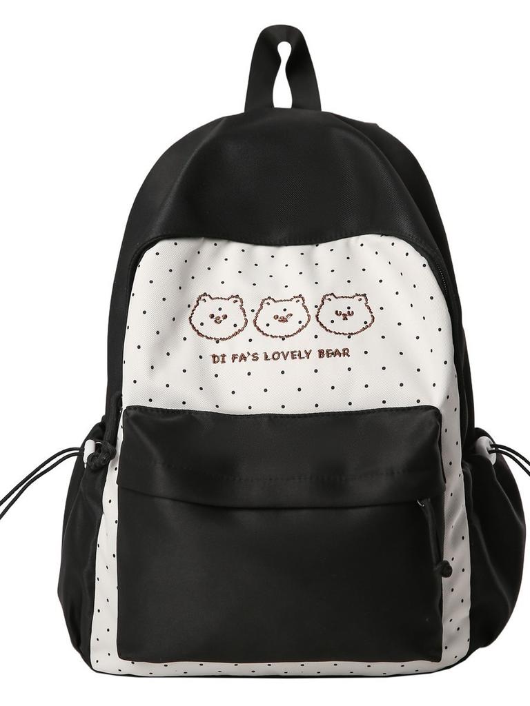 Youth Campus Backpack Nylon Girls School Bag With Padded Straps For Travel And Study