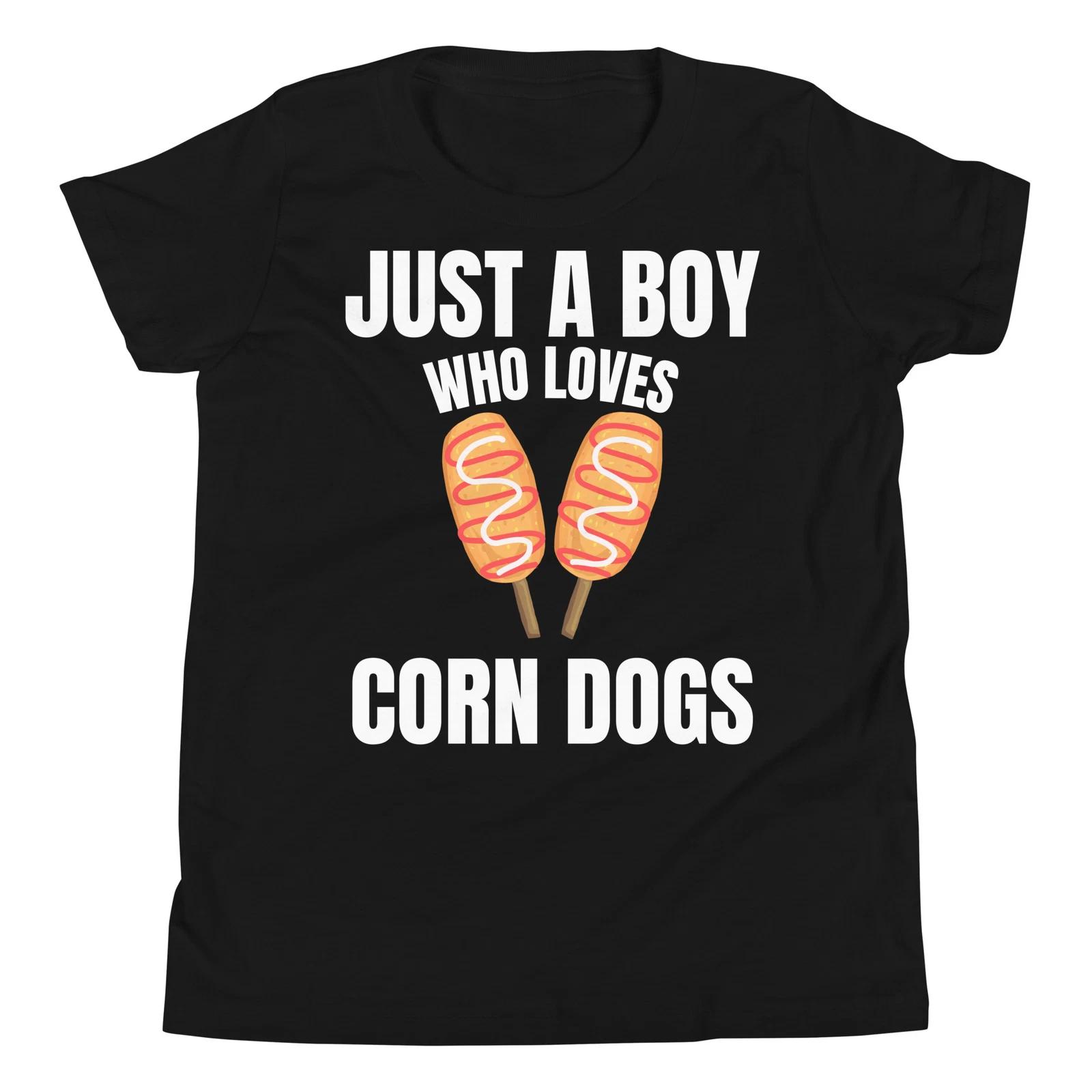 

Just A Boy Who Loves Corn Dogs Corndog Lover Carnival Fair T-Shirt 130