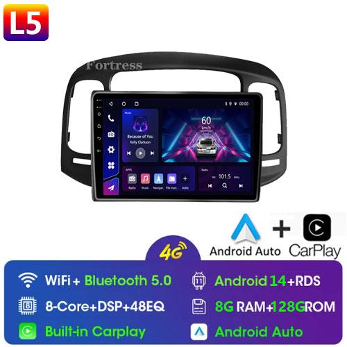 8G 128G Car Radio Android Auto Carplay For Hyundai Accent 2008 -2011Multimedia Qled Screen Stereo Autoradio GPS Navigation Wifi