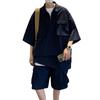 Men's Summer Casual Sportswear Set: Cross-Border Short-Sleeved Shirt and Shorts - Cool and Handsome Street Style Workwear.