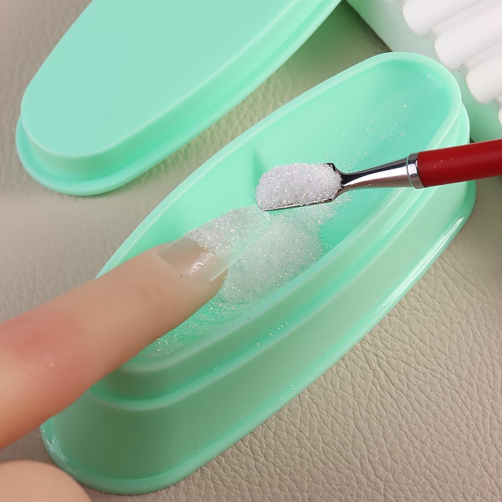 1 Pack Nail Art Glitter Recycling Box Dip System Duster Glitter Sequins Rhinestone Container Holder Nail Art Storage Nail Art Tools Salon