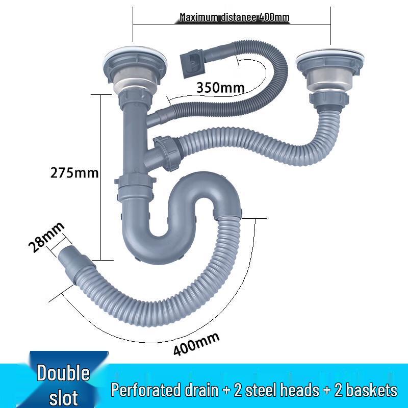 LANGZHIWEN Stainless Steel Double Sink Drainer Set
