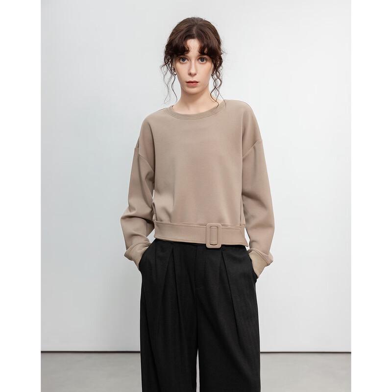 Demana Women's Air Layer Belted Drop Shoulder Sweatshirt