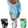 Stilvolle Übergrößen Damen Sommerbluse mit bequemem Baggy-Design und Blumenmuster