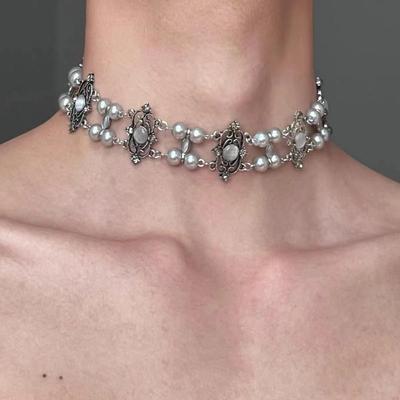 "Choker de Cristal e Pérola Y2K: Colar Estiloso, Luxuoso e de Alta Qualidade para Mulheres