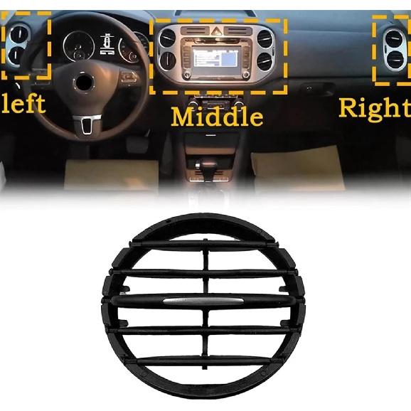 4 PCS Air Conditioner Instrument Panel Compatible for Tiguan 2010-2017 Instrument Desk Middle Outlet Tuyere Air Vent Folding Fittings, Black