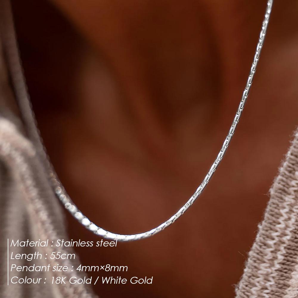 eManco Versatile Fashionable Solid Round Snake Chain Necklace