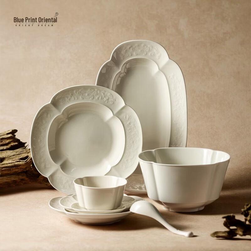 Blue Printed Oriental Dinnerware Set