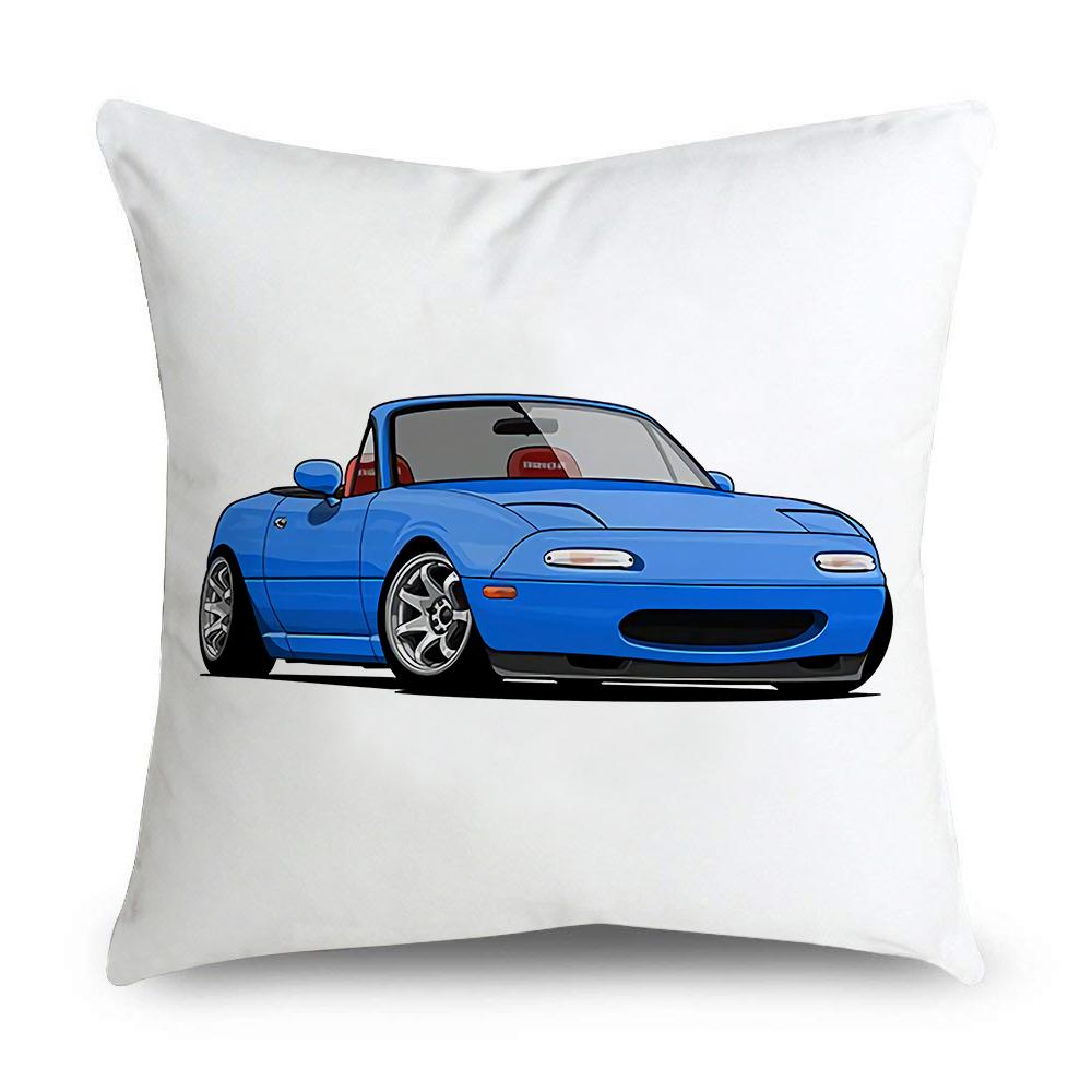 Car Pattern Printing Simple Pillowcase Classic Peach Skin Cushion Cover Pillowcase Home Sofa Car Seat Decoration Pillowcase