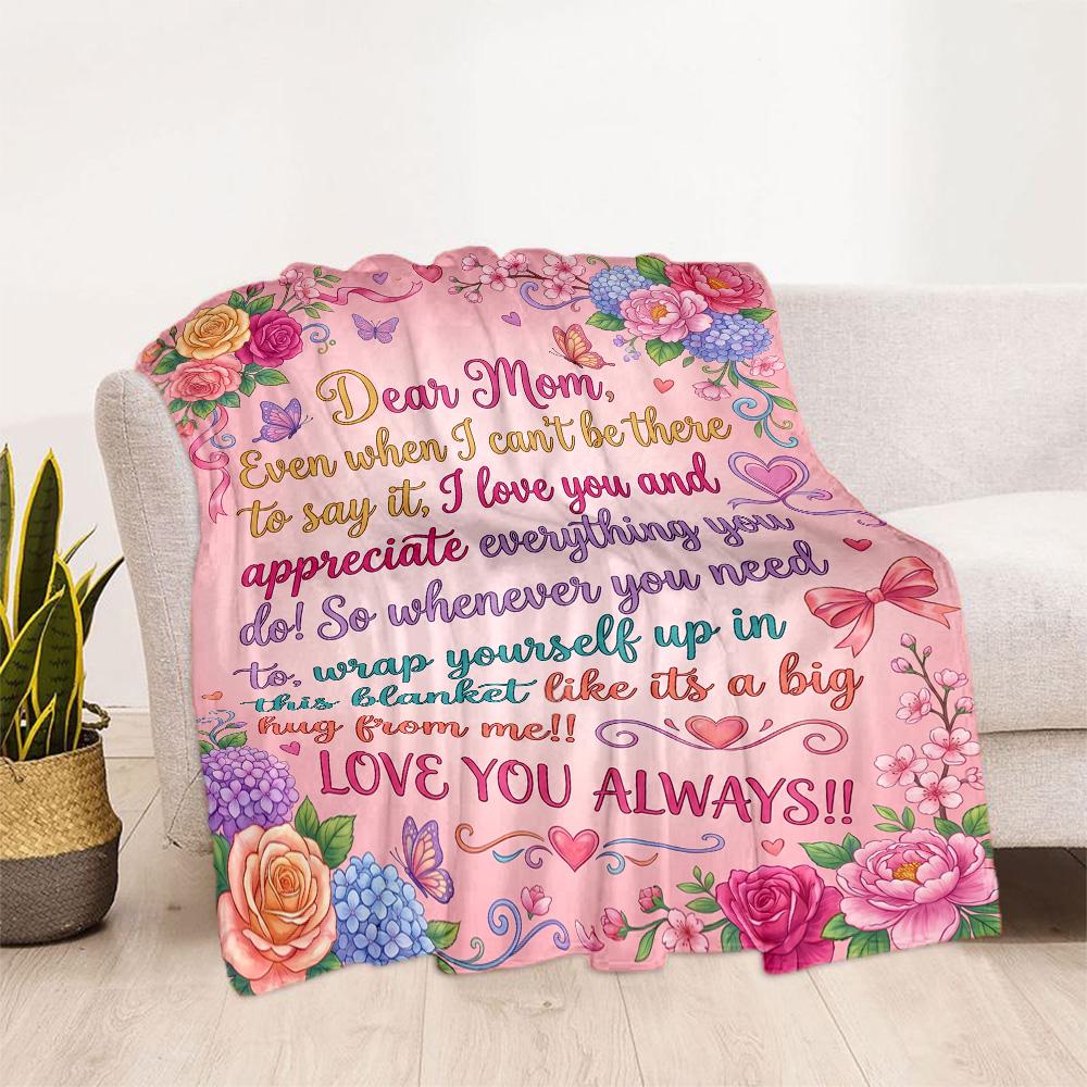 Best Mom In The World Flannel Blanket-Soft and Suitable for Sofas,Beds,Offices,Travel,All Seasons,Great Gift for Holidays and Birthdays.