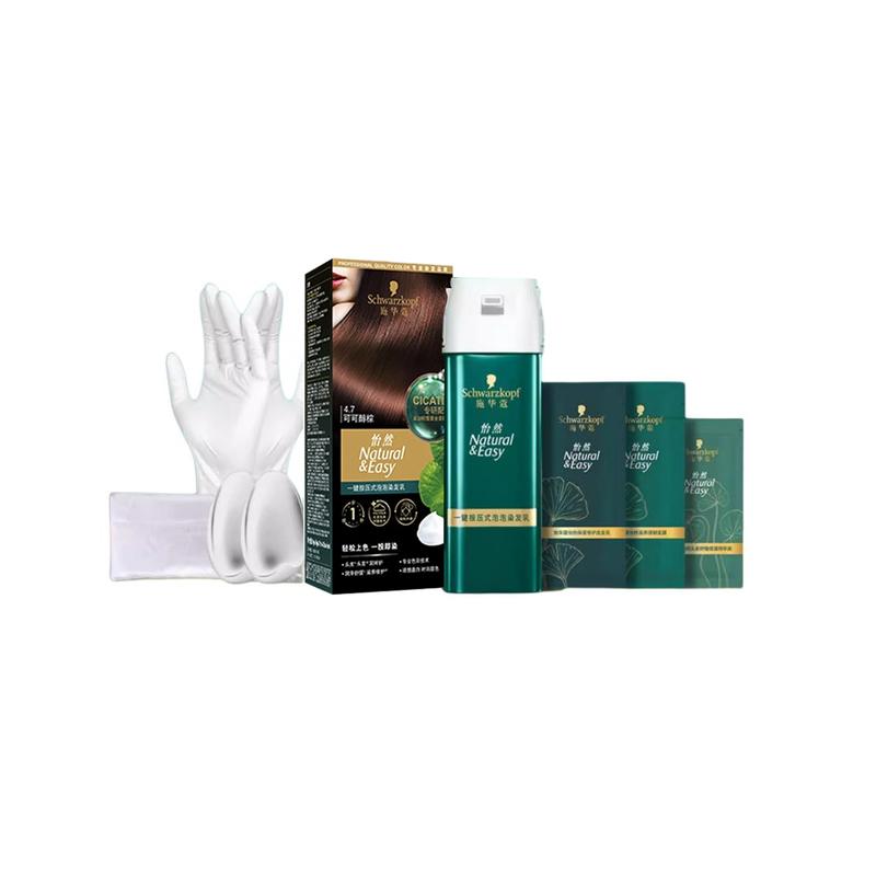 Schwarzkopf One-touch hair dye, touch-up color, 10-piece set #4.7 Coco Brown коричневый