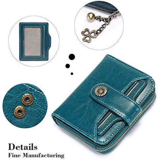 SENDEFN Women's Bifold Wallet, Genuine Leather, Popular, Stylish, Comfortable to the Touch, Authentic (with Coin Purse), RFID & Magnetic Skimming