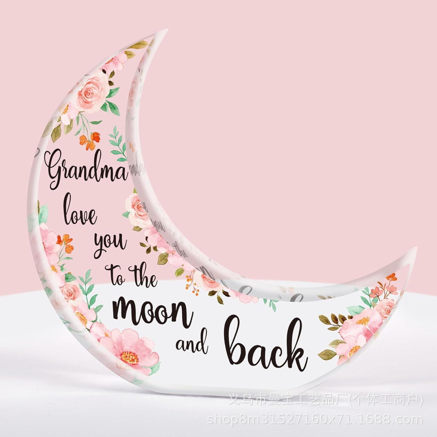 

1 Piece Moon Shaped Acrylic Desktop Decoration Engraved Acrylic Ornament Creative Design, Suitable for Festivals Birthday Gifts