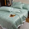 Ensemble de couette d'été en soie brodée King Queen Luxe Soie Lavée Literie Couette Décoration Intérieure Doux Léger
