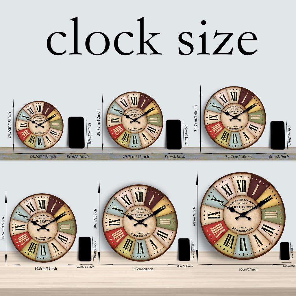 [10-14Inch] High-Quality 1 High-Quality Wooden High-Quality Patterned High-Quality Wall High-Quality Clock, High-Quality Silent High-Quality Running